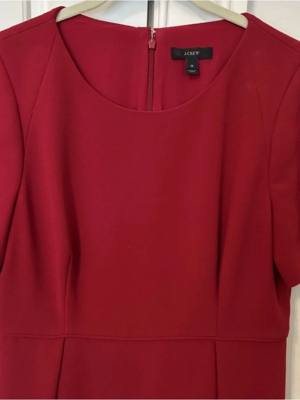 J. Crew Red Short Sleeve  Sheath Dress